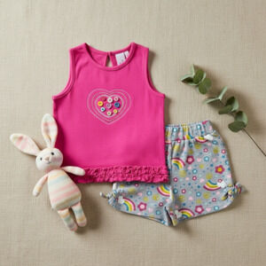 New Without Tags Baby Girl outfit set Shirt and Shorts Size 18 to 24 months